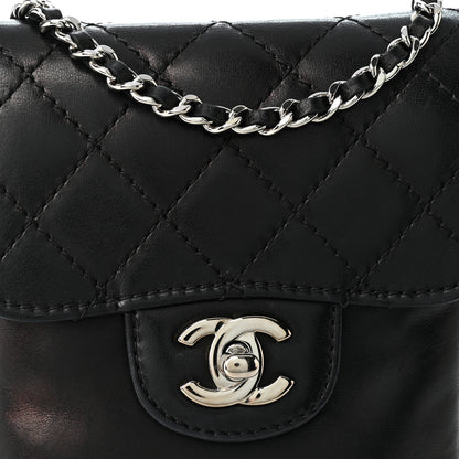 Chanel Lambskin Quilted Clams Wallet On Chain Black 8 of 11