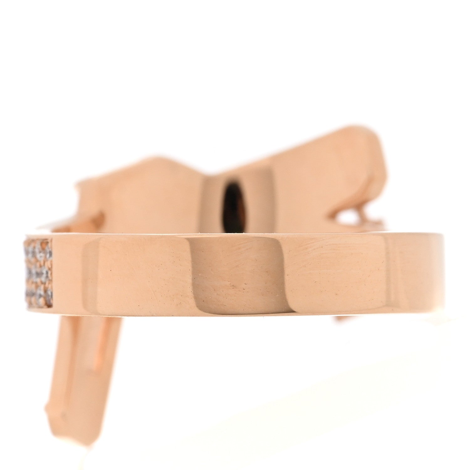 Hermes 18K Rose Gold Diamond Kelly Gavroche Ring 52 6 3 of 5