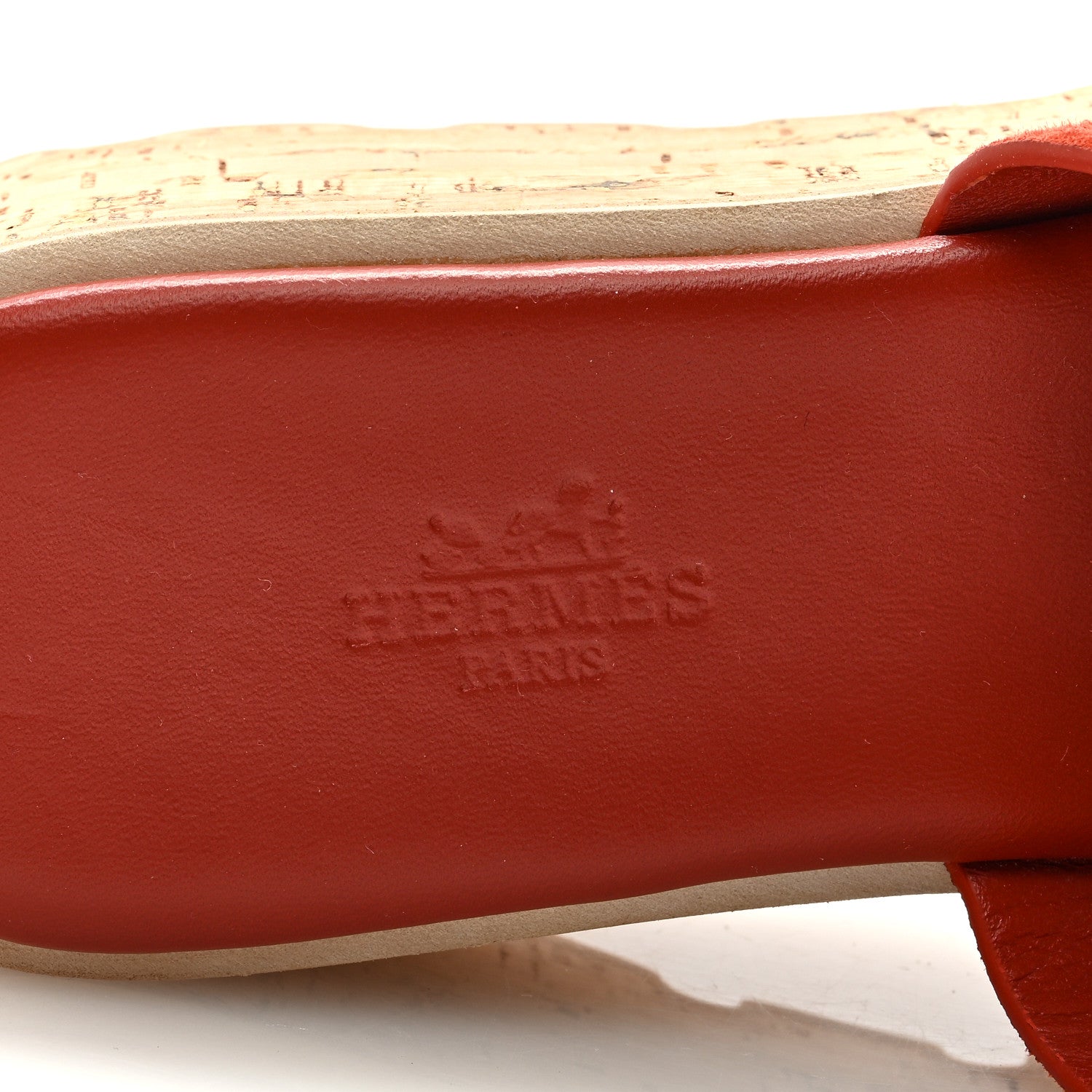 Hermes Suede Goatskin Cork Eze 30 Sandals 36 Orange Brulee 8 of 8