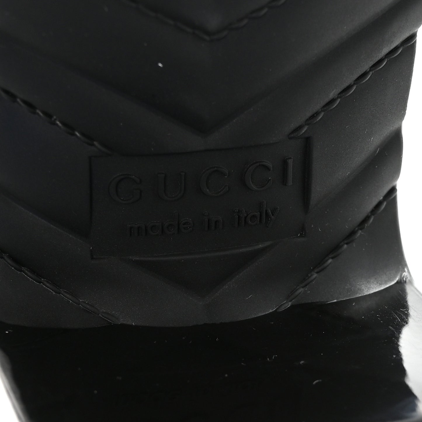 Rubber Gucci Logo Womens Platform 20/60mm Slide Sandals 37 Black