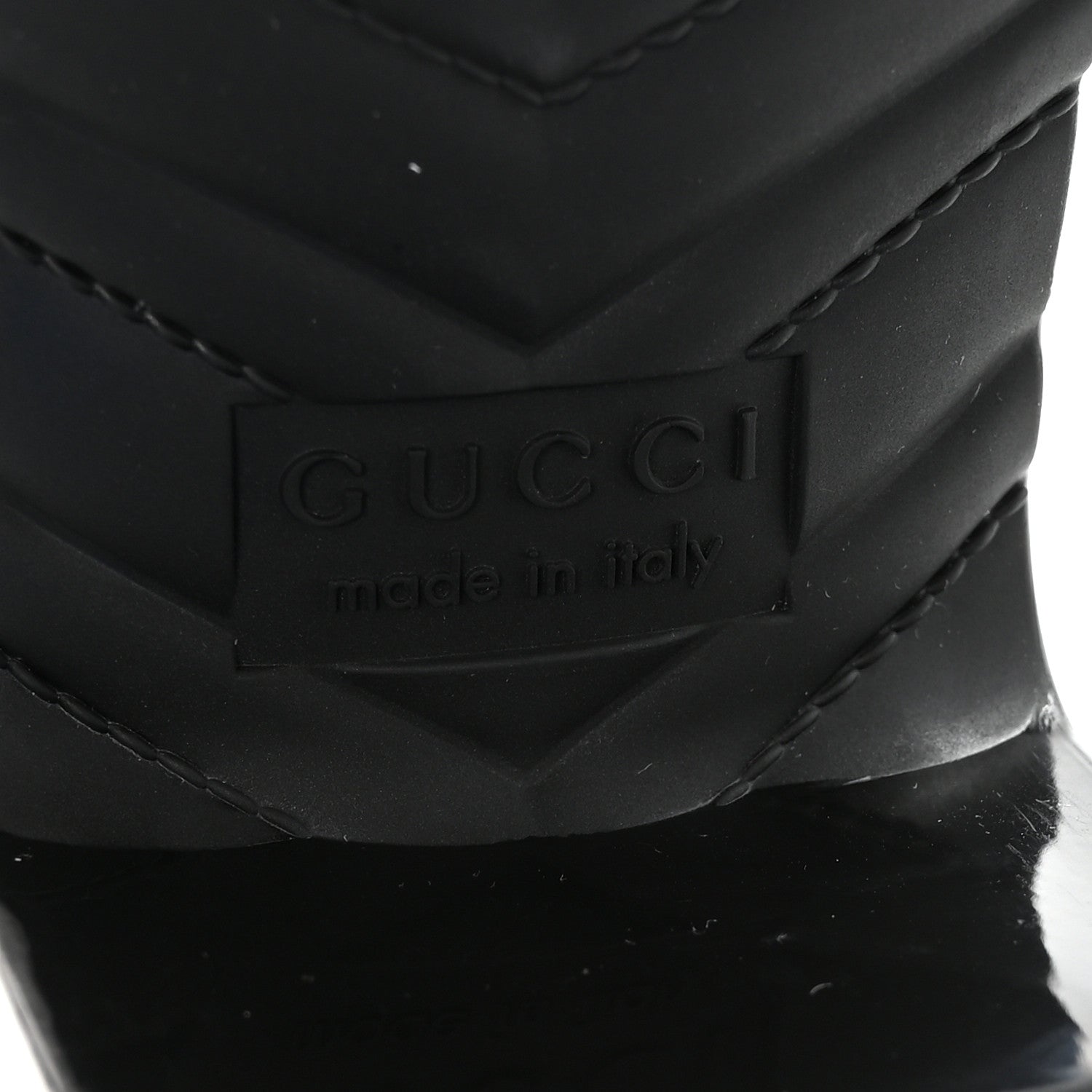 Gucci Rubber Gucci Logo Womens Platform 20/60mm Slide Sandals 37 Black 7 of 10
