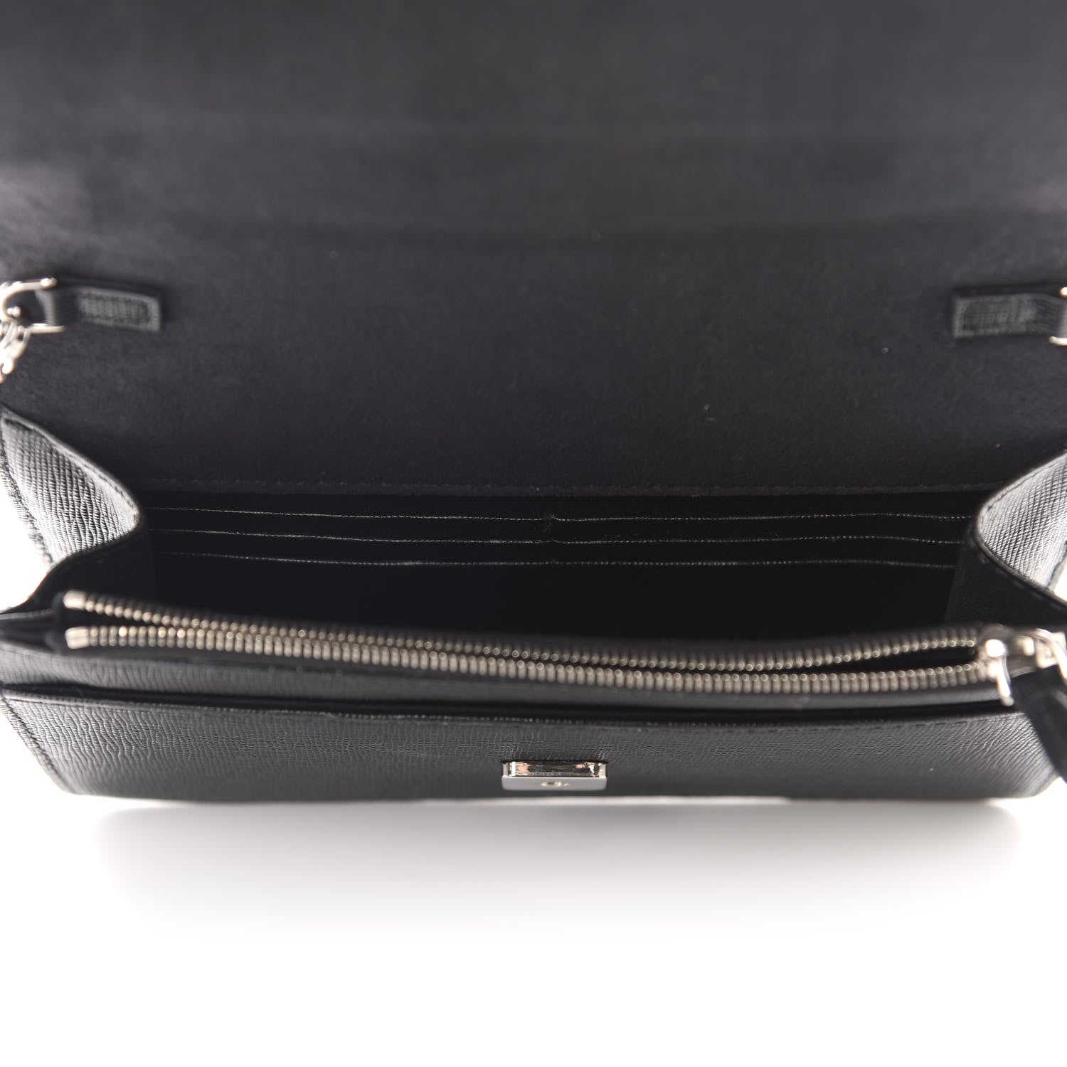 Fendi Vitello Elite Mink Fur Studded Karlito Tube Wallet on Chain Black 5 of 10