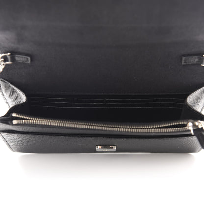 Fendi Vitello Elite Mink Fur Studded Karlito Tube Wallet on Chain Black 5 of 10