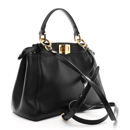 Fendi Nappa Mini Peekaboo Iconic Satchel Black 3 of 11