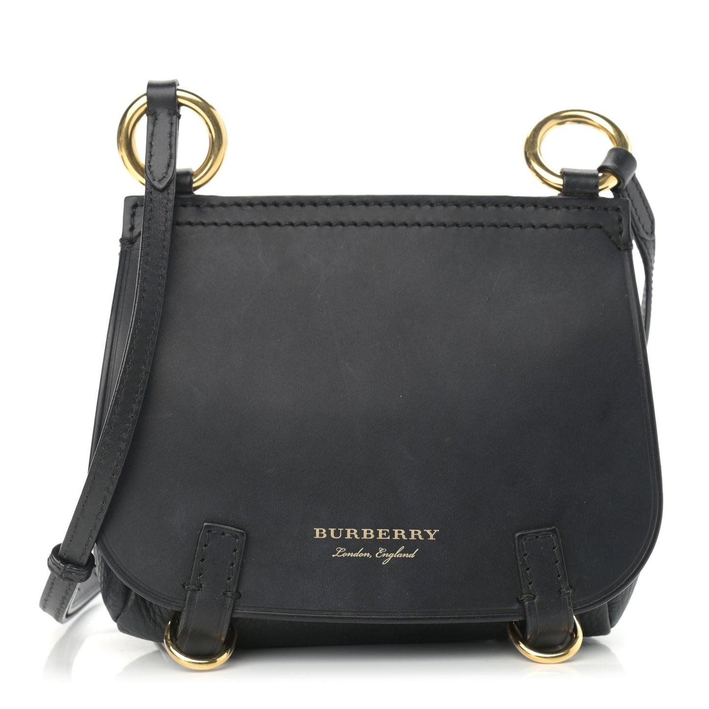 Soft Grain Calfskin Baby Bridle Saddle Bag Black
