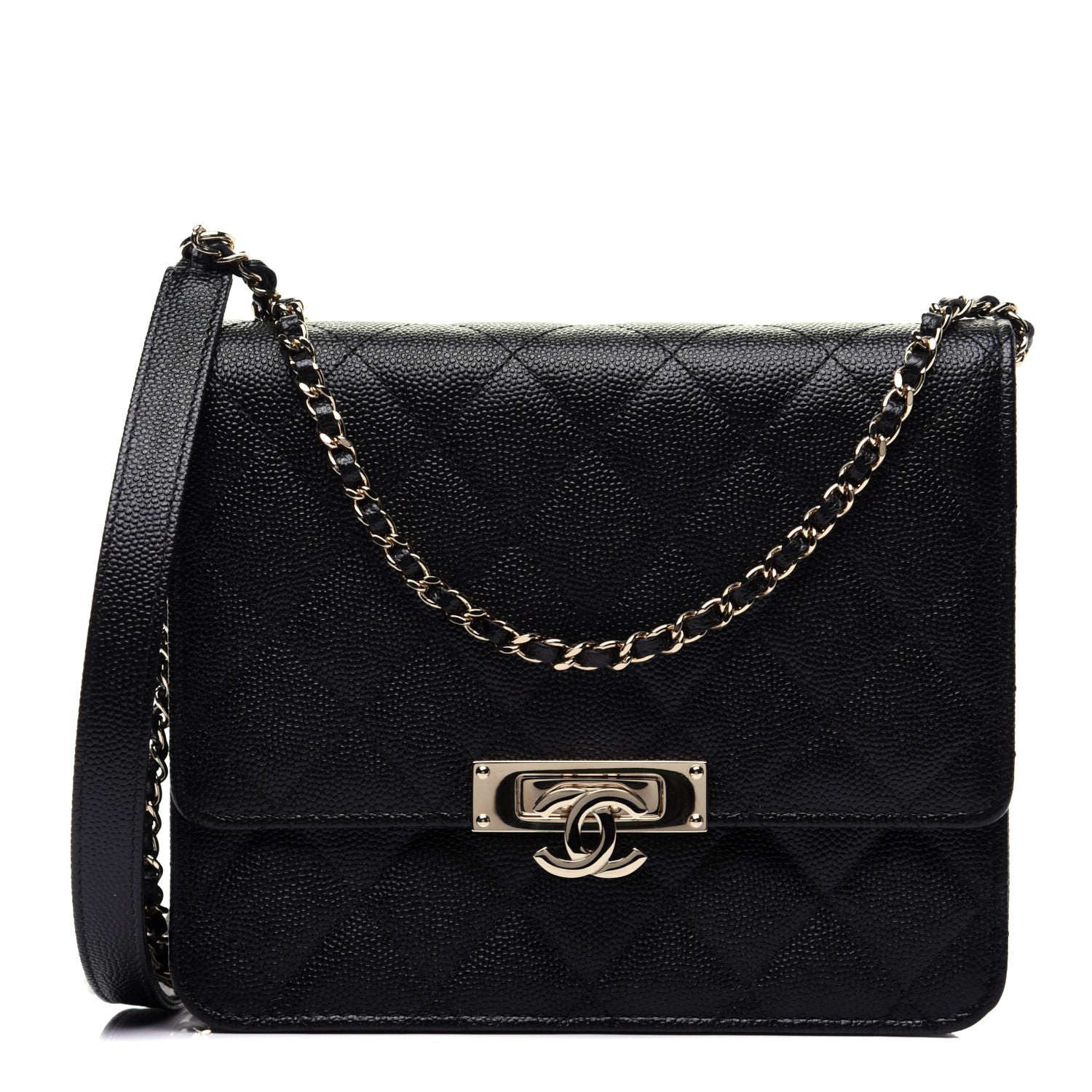 Chanel Caviar Quilted Golden Class Wallet On Chain WOC Black 1 of 14