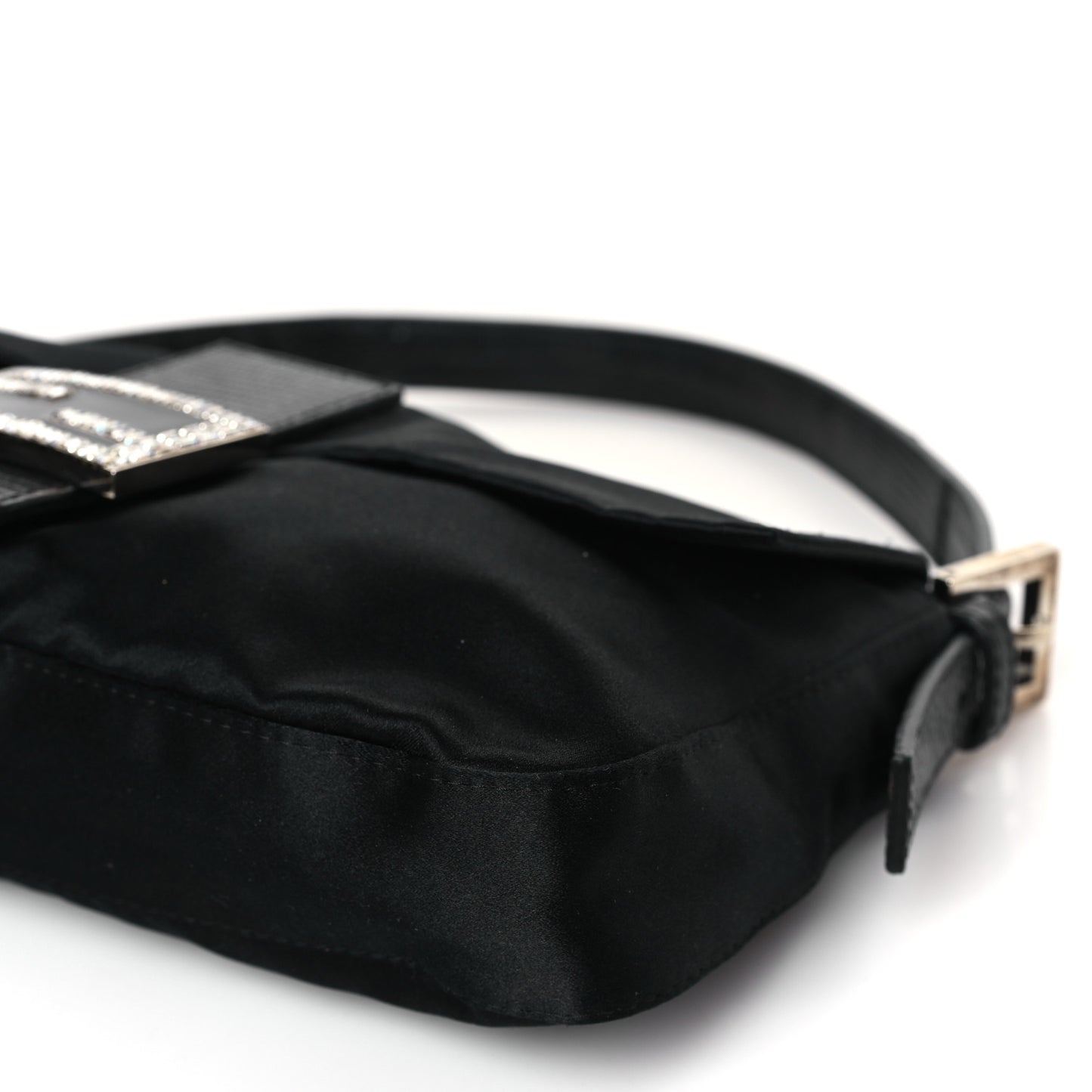 Satin Lizard Crystal Baguette Black