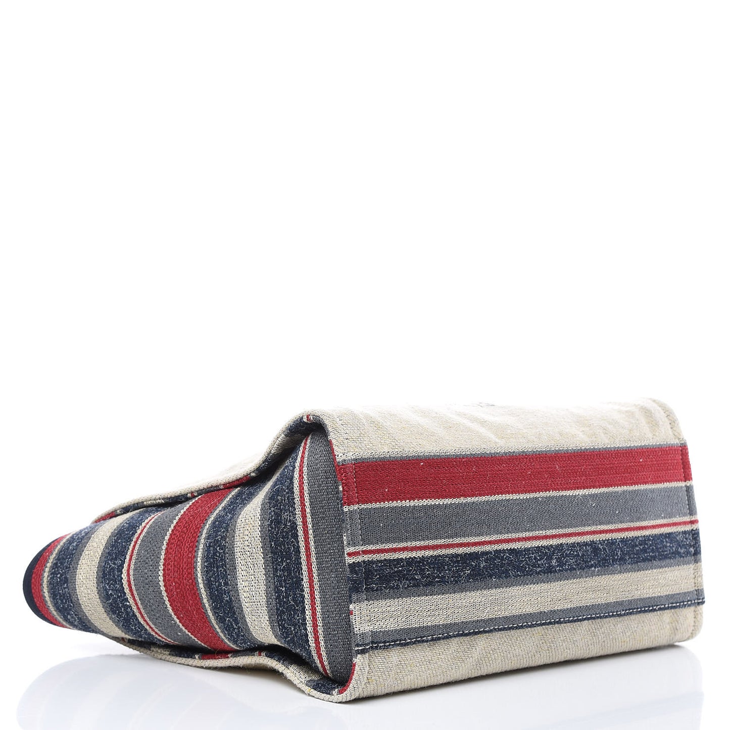 Striped Canvas Medium Deauville Tote Beige