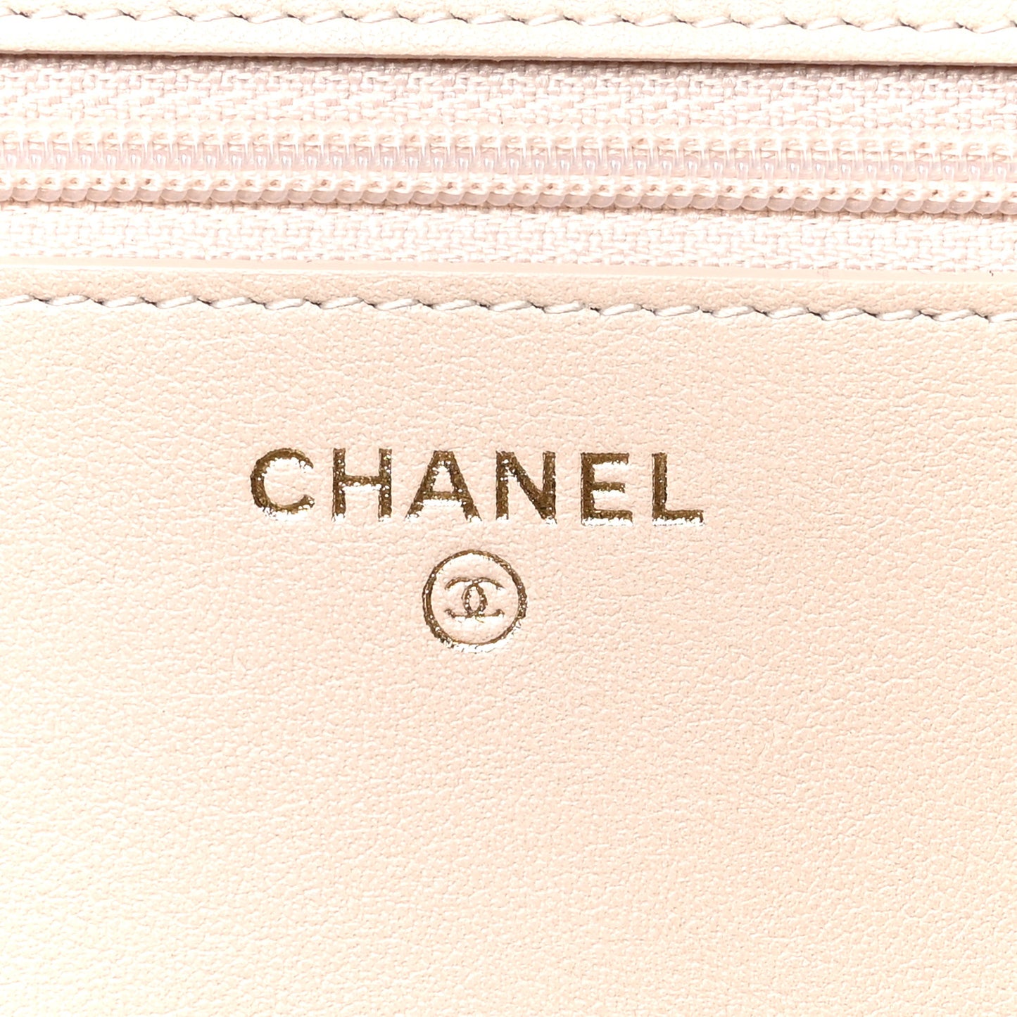 Caviar Quilted Boy Wallet On Chain WOC Light Beige