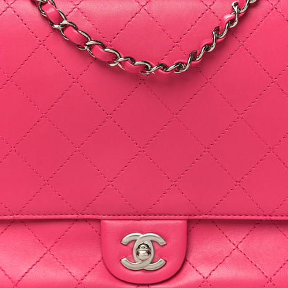 Chanel Calfskin Stitched Double Flap Bag Pink 9 of 11