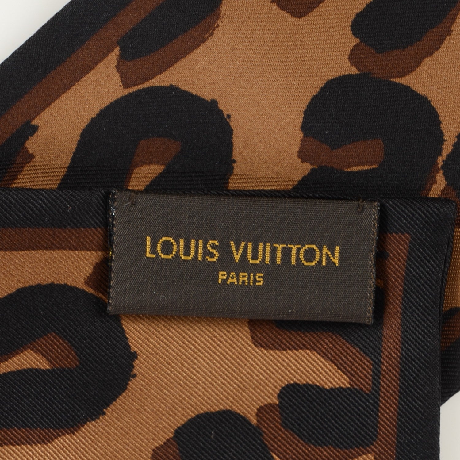 Louis Vuitton Silk Leopard Bandeau Scarf Marron 4 of 5