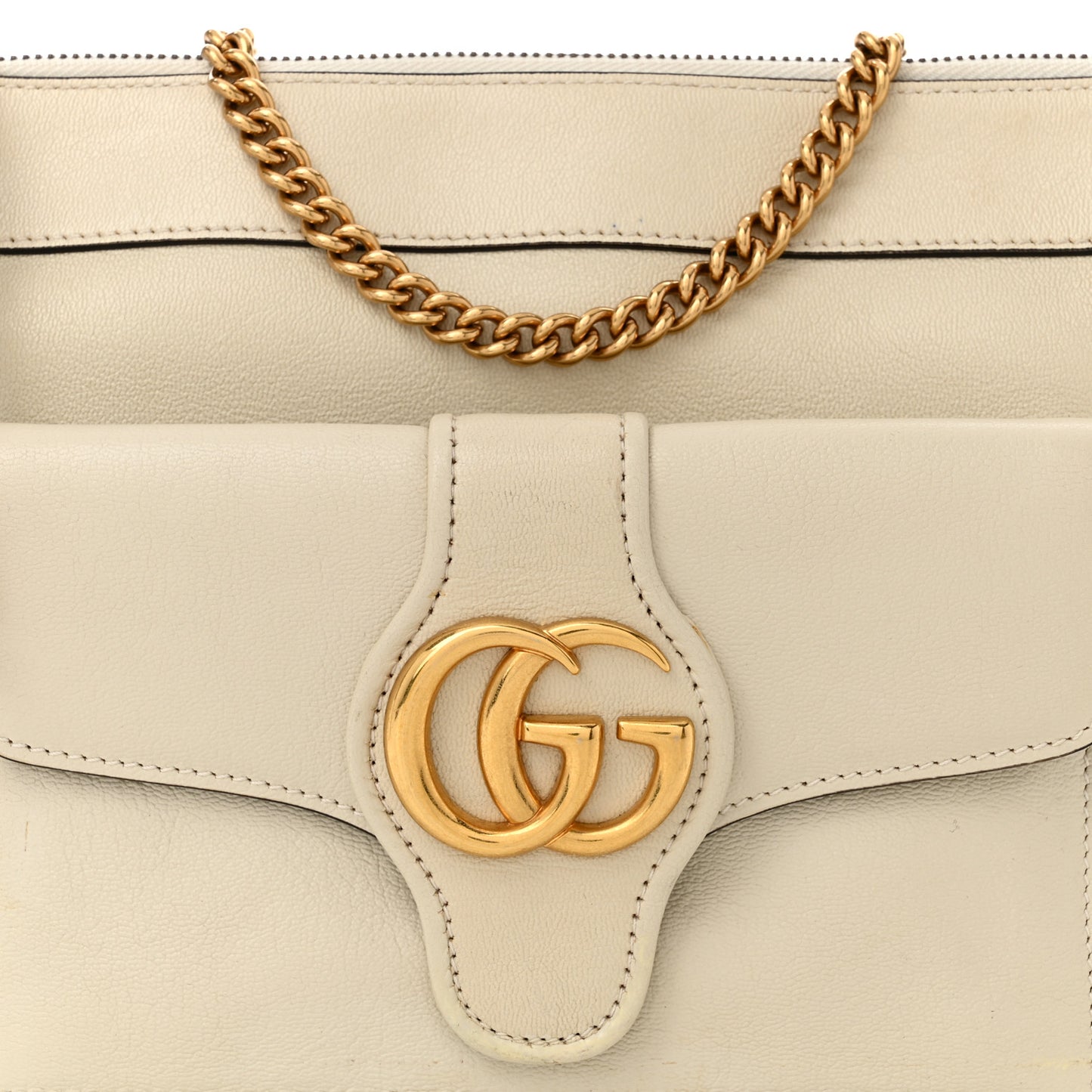 New Sakai Calfskin Lux Dahlia Chain Shoulder Bag Mystic White