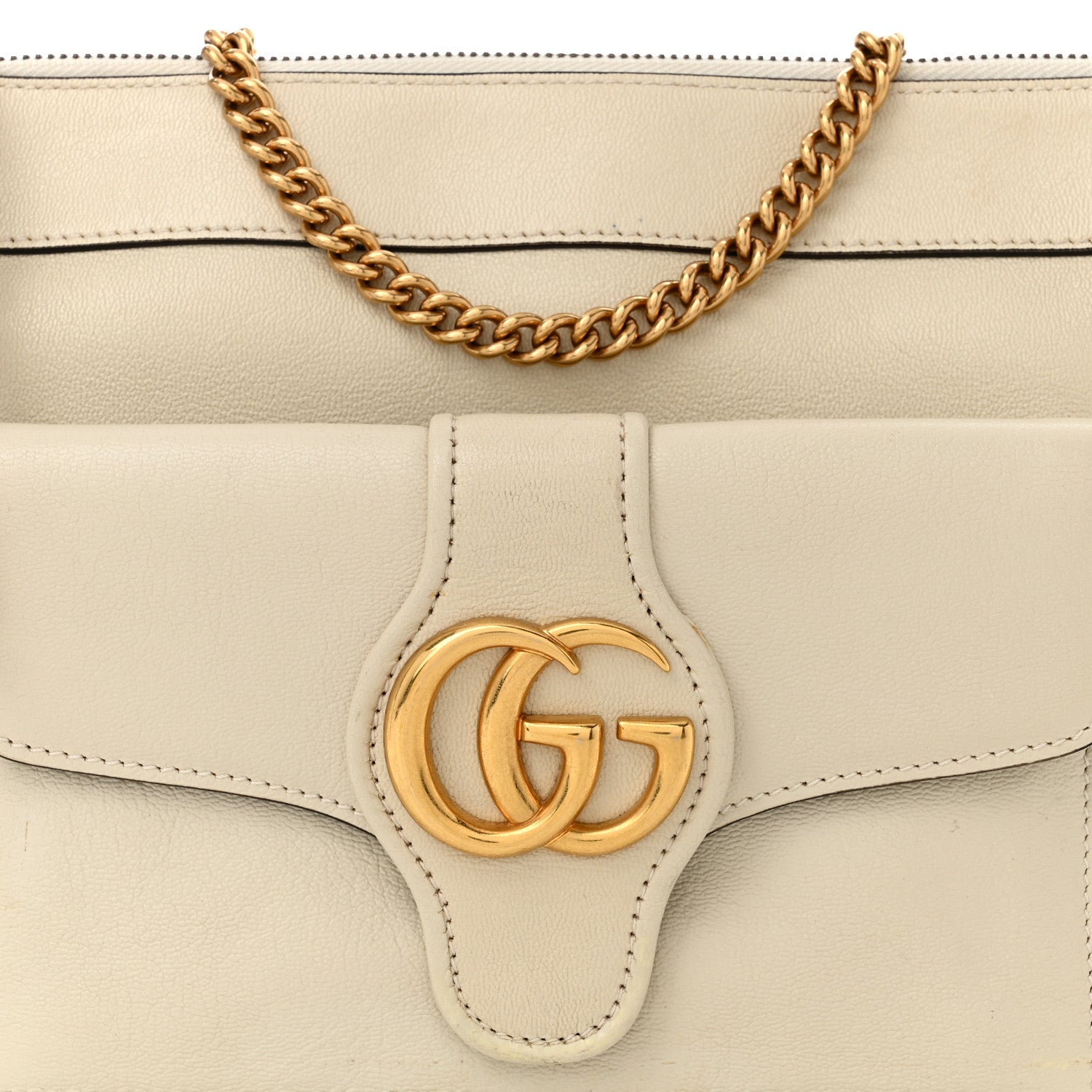 Gucci New Sakai Calfskin Lux Dahlia Chain Shoulder Bag Mystic White 8 of 11