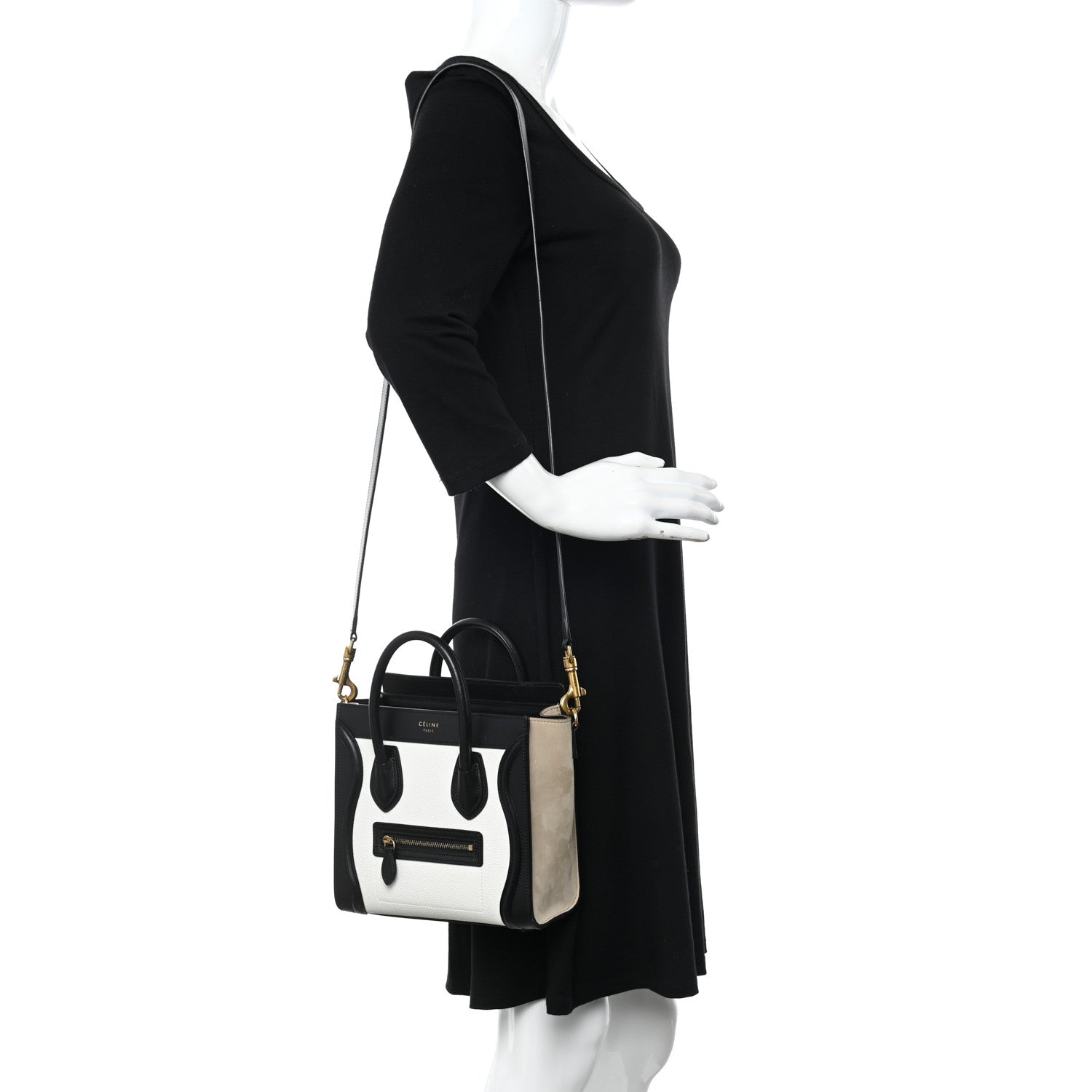 Celine Smooth Drummed Calfskin Nano Tri-Color Luggage White 2 of 16