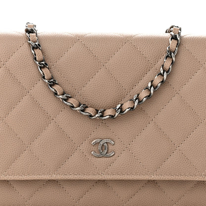 Chanel Caviar Quilted Wallet On Chain WOC Beige 9 of 13