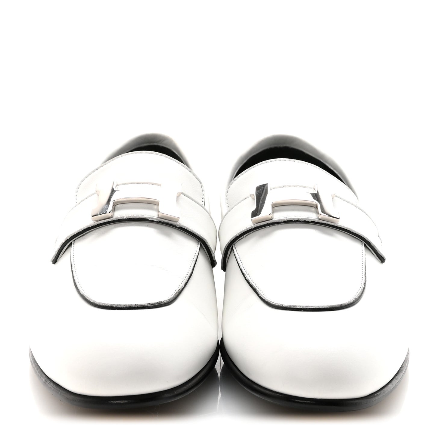 Calfskin Womens Paris Loafers 37.5 White