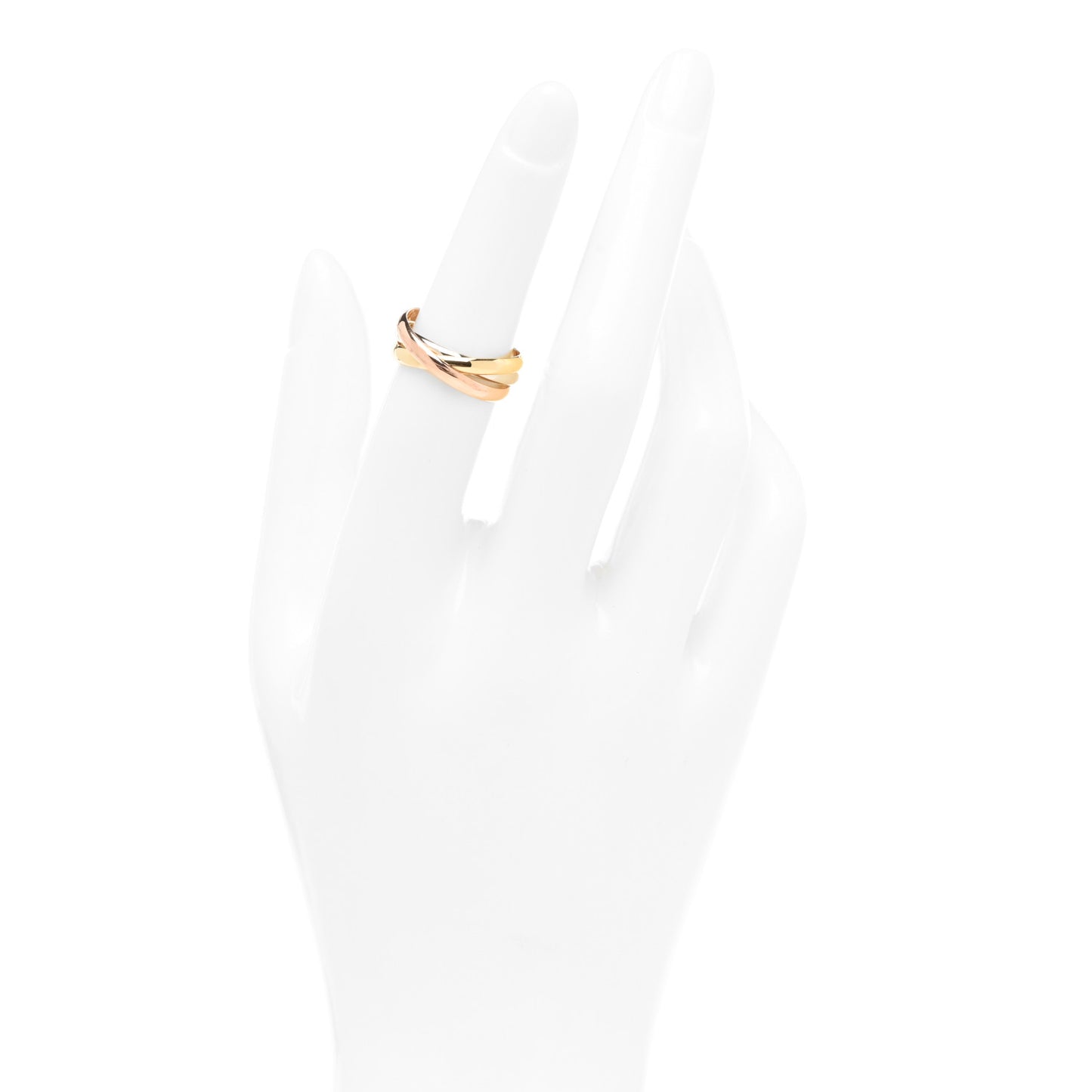 18K Pink Yellow White Gold Small Trinity Ring 52 6