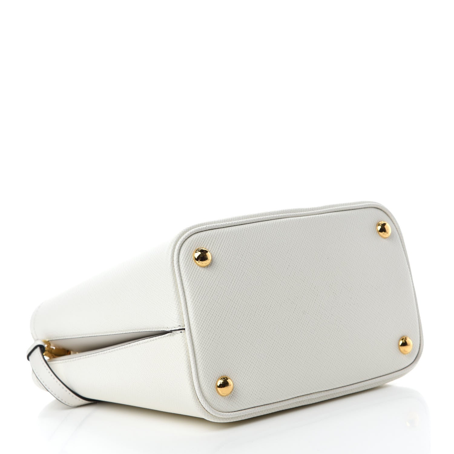 Prada Saffiano Cuir Medium Panier Bucket Bag Bianco Black 4 of 12