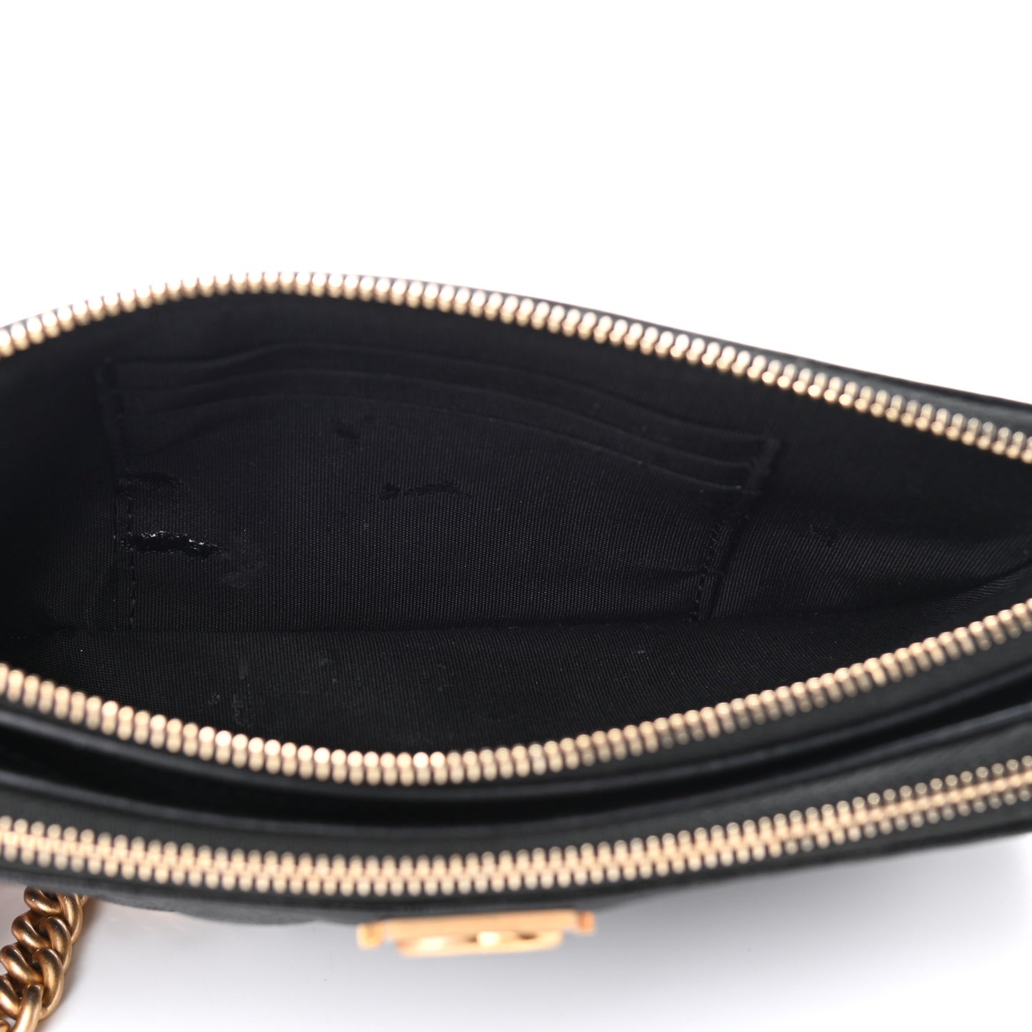 Caviar Quilted Small Boy Clutch With Chain Black