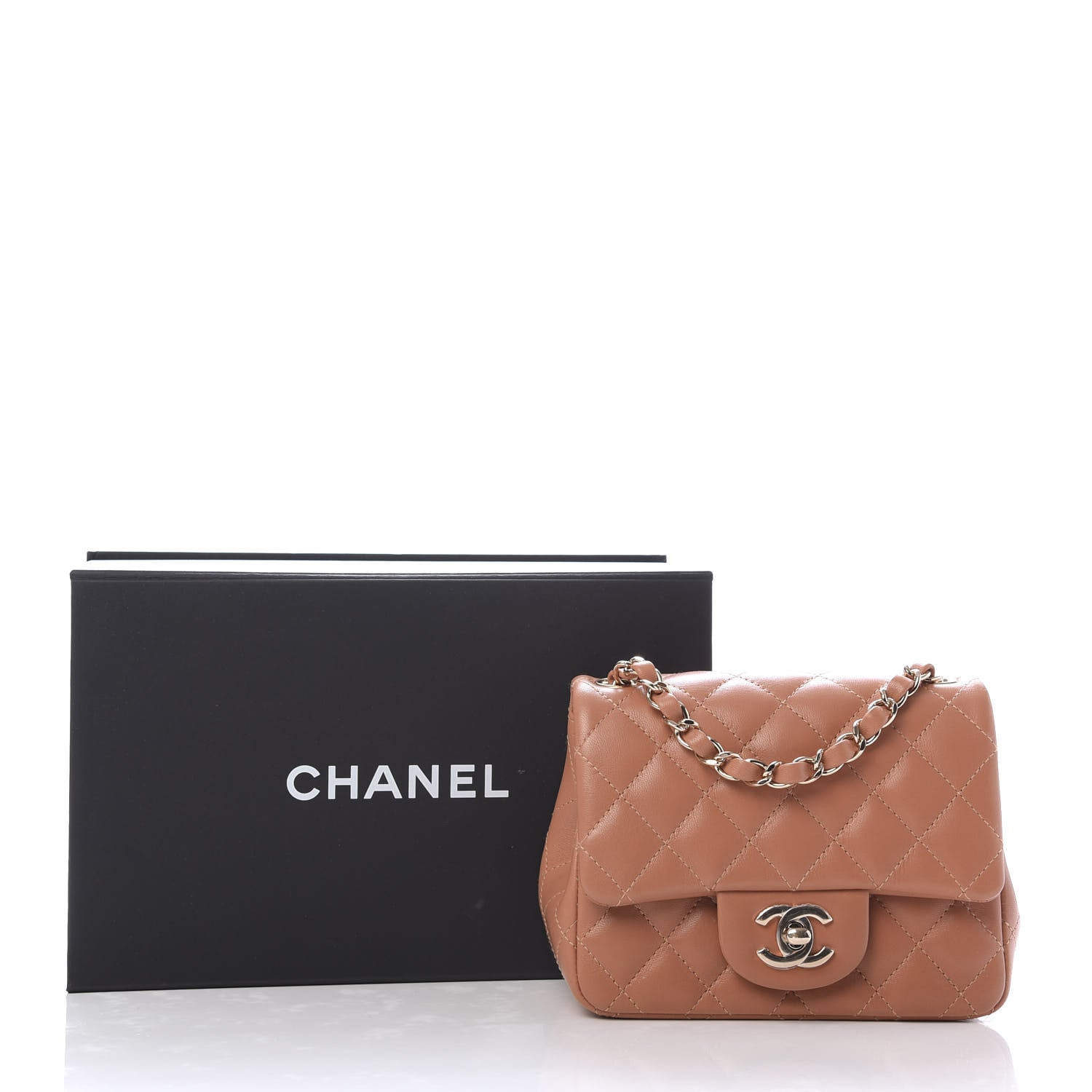 Chanel Lambskin Quilted Mini Square Flap Brown 10 of 10