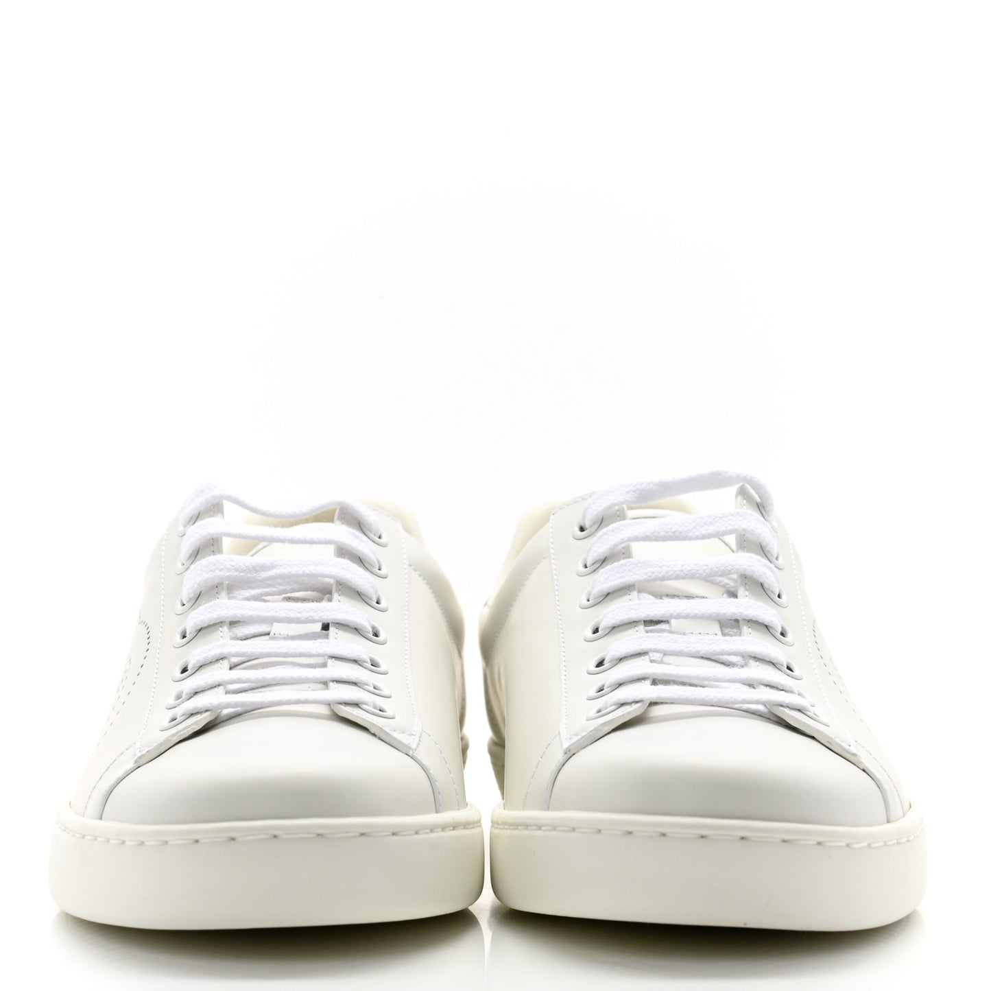 Calfskin Interlocking G Perforated Mens Ace Sneakers 8 White Grey Sky