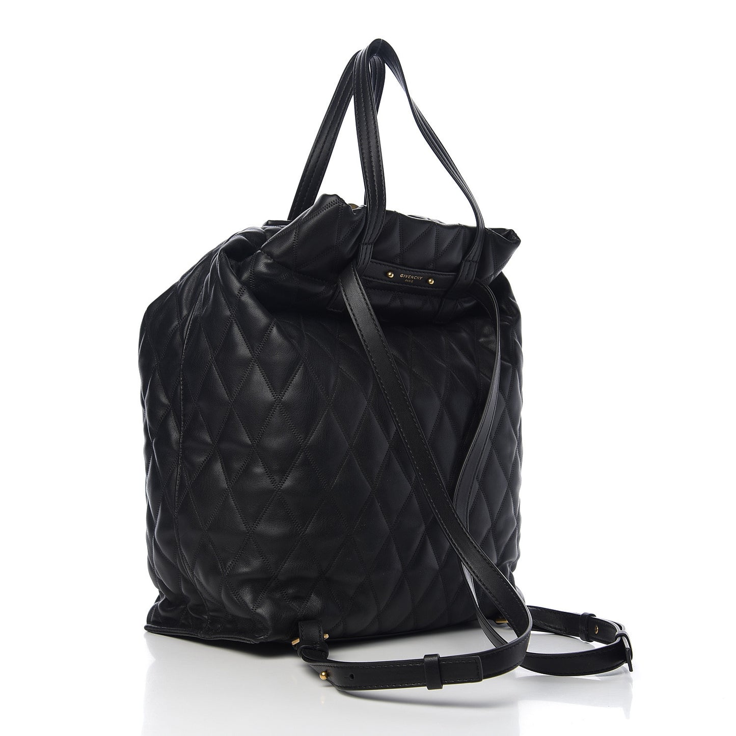 Rubberized Canvas Quilted Duo Backpack Black