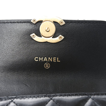 Chanel Calfskin Quilted Perfect Fit Coin Purse With Chain Black 6 of 11