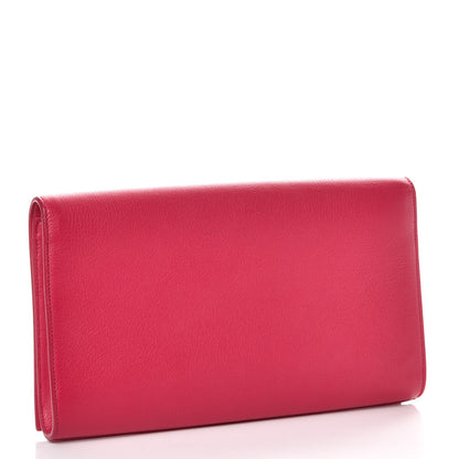 Saint Laurent Calfskin Monogram Large Belle De Jour Clutch Lipstick Fuchsia 3 of 9