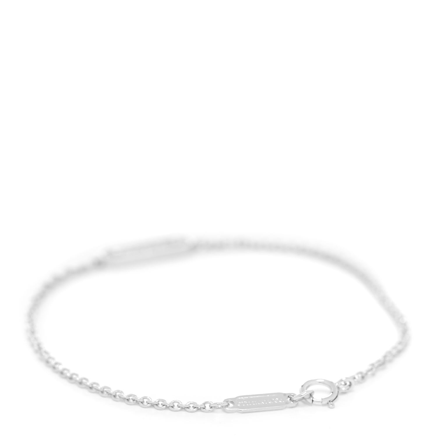 Tiffany 18K White Gold Diamond Tag Chain Bracelet 3 of 6