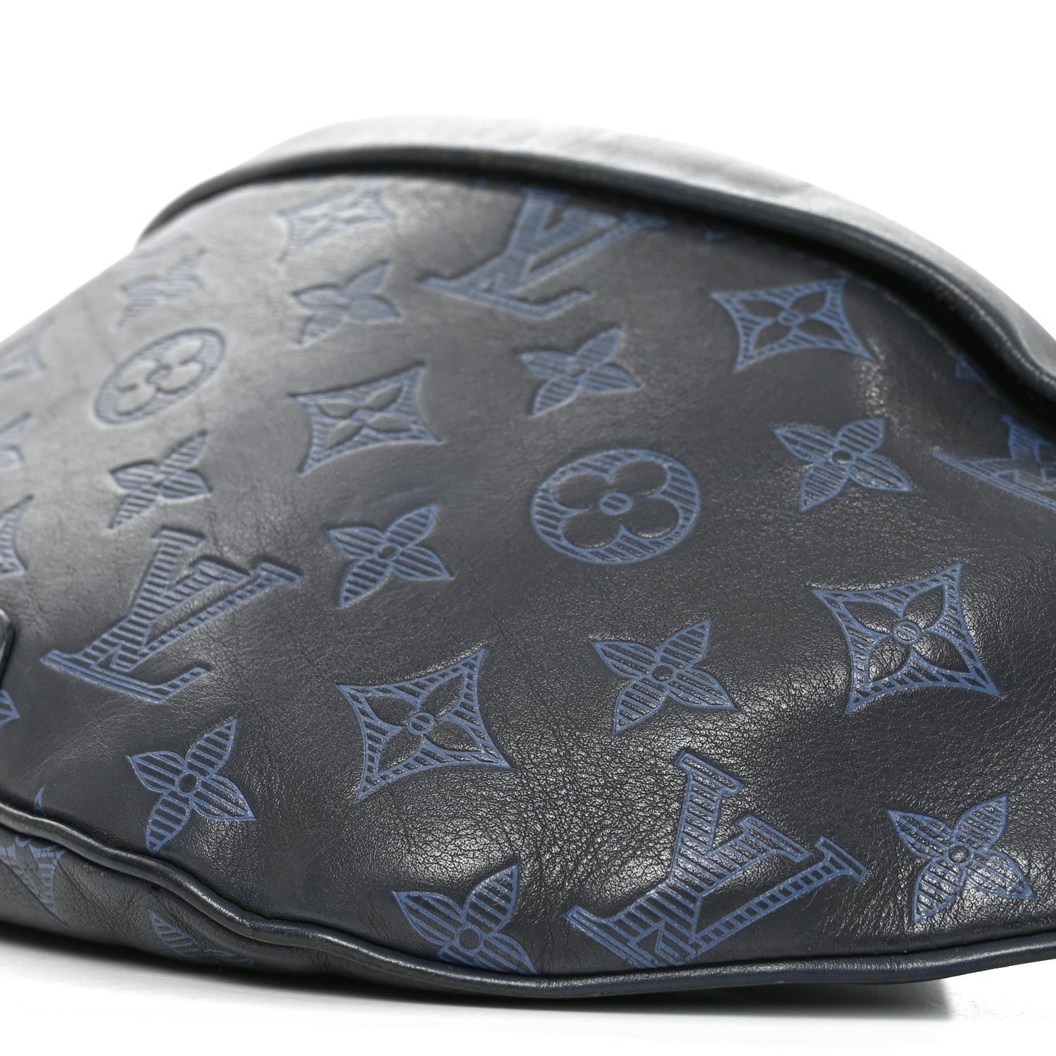 Louis Vuitton Calfskin Monogram Shadow Discovery Bumbag PM Navy Blue 9 of 9