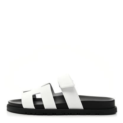 Hermes Calfskin Womens Chypre Sandals 37 White 1 of 9