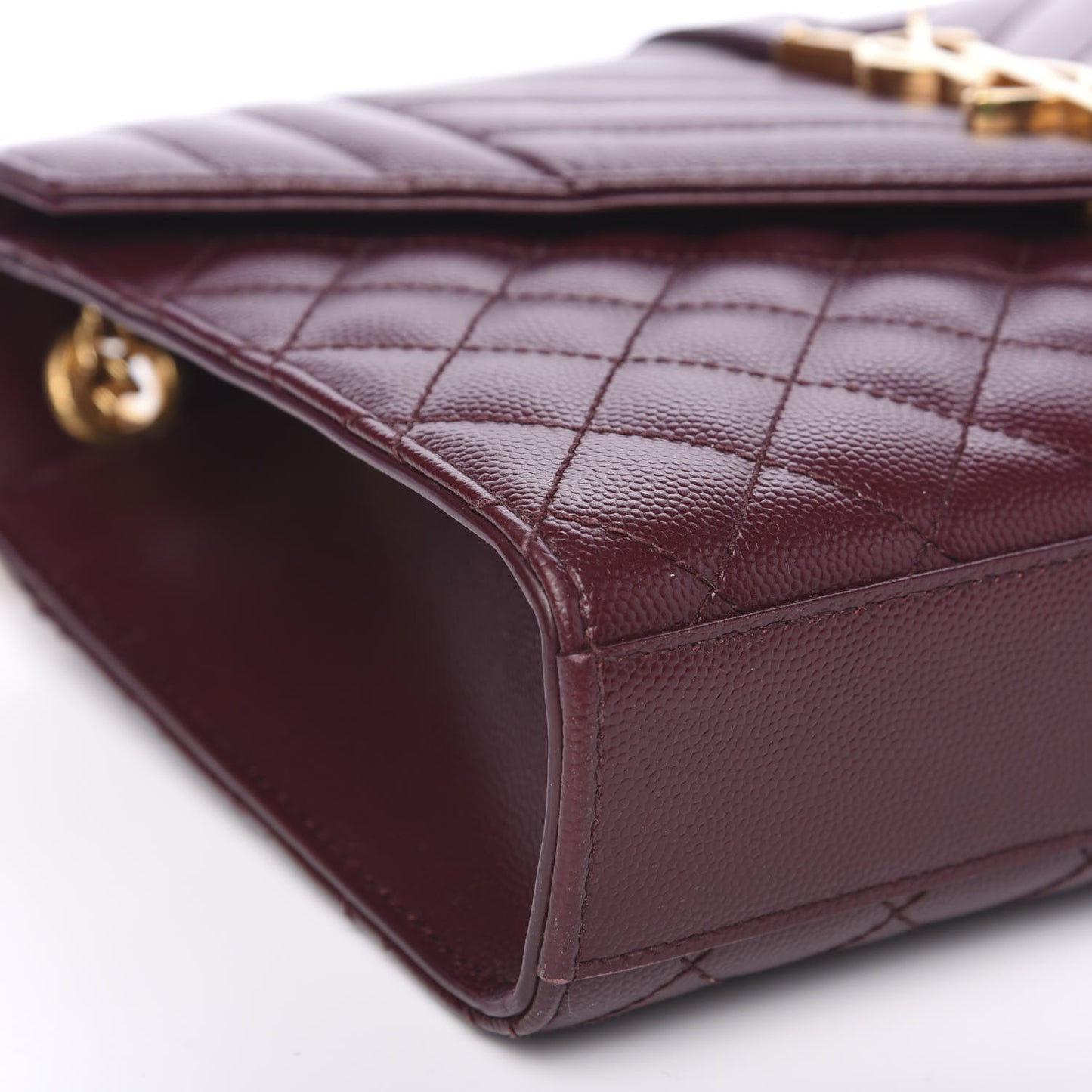 Grain De Poudre Textured Mixed Matelasse Medium Triquilt Monogram Satchel Rouge Legion