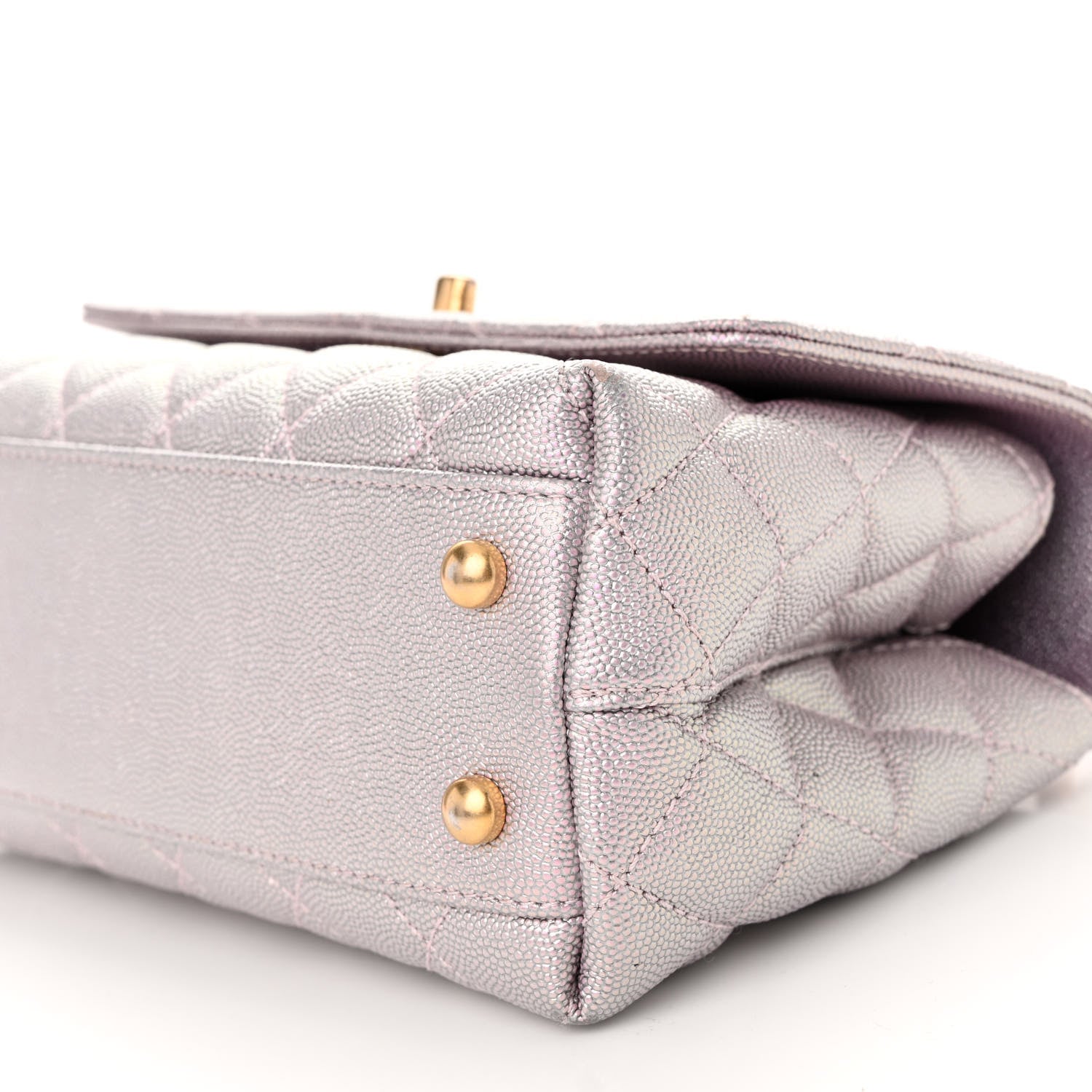 Chanel Iridescent Caviar Quilted Mini Coco Handle Flap Light Pink 10 of 10