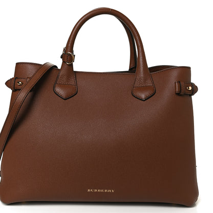 Burberry Grainy Calfskin House Check Medium Banner Tote Tan 8 of 10