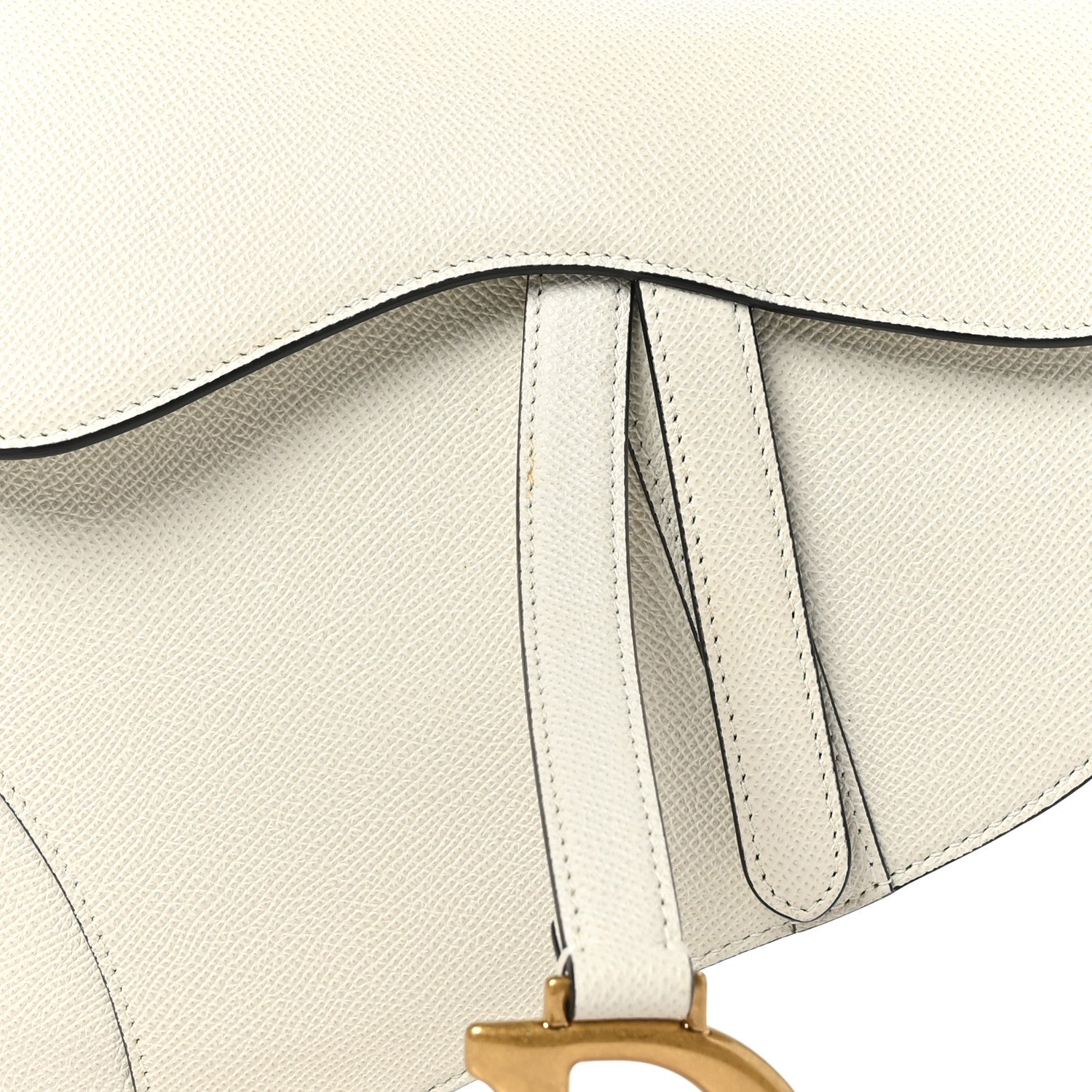 Christian Dior Grained Calfskin Saddle Bag White 8 of 11