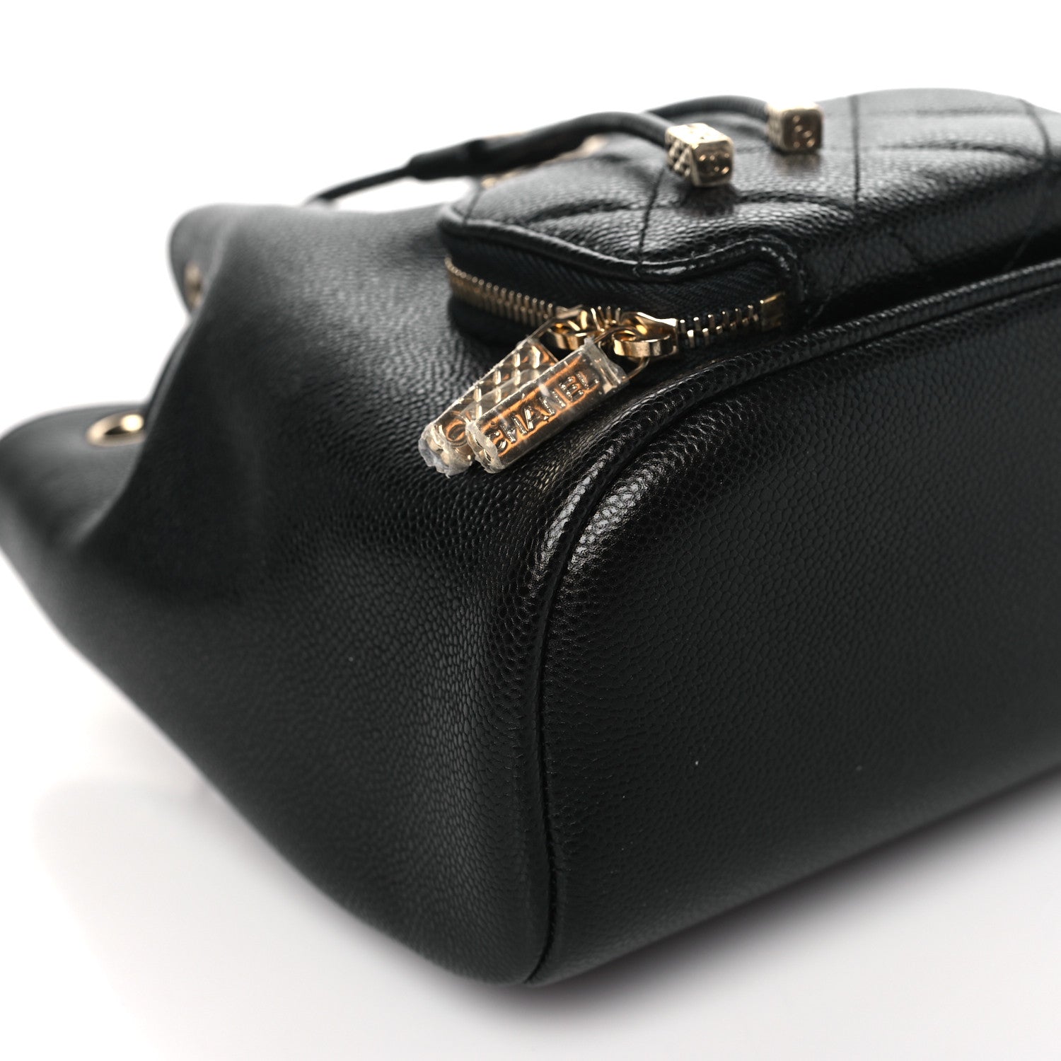 Chanel Caviar Quilted CC Pocket Bucket Bag Black 9 of 10