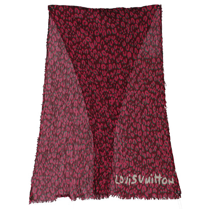 Louis Vuitton Cotton Leopard Pareo Rouge Fauviste 2 of 6