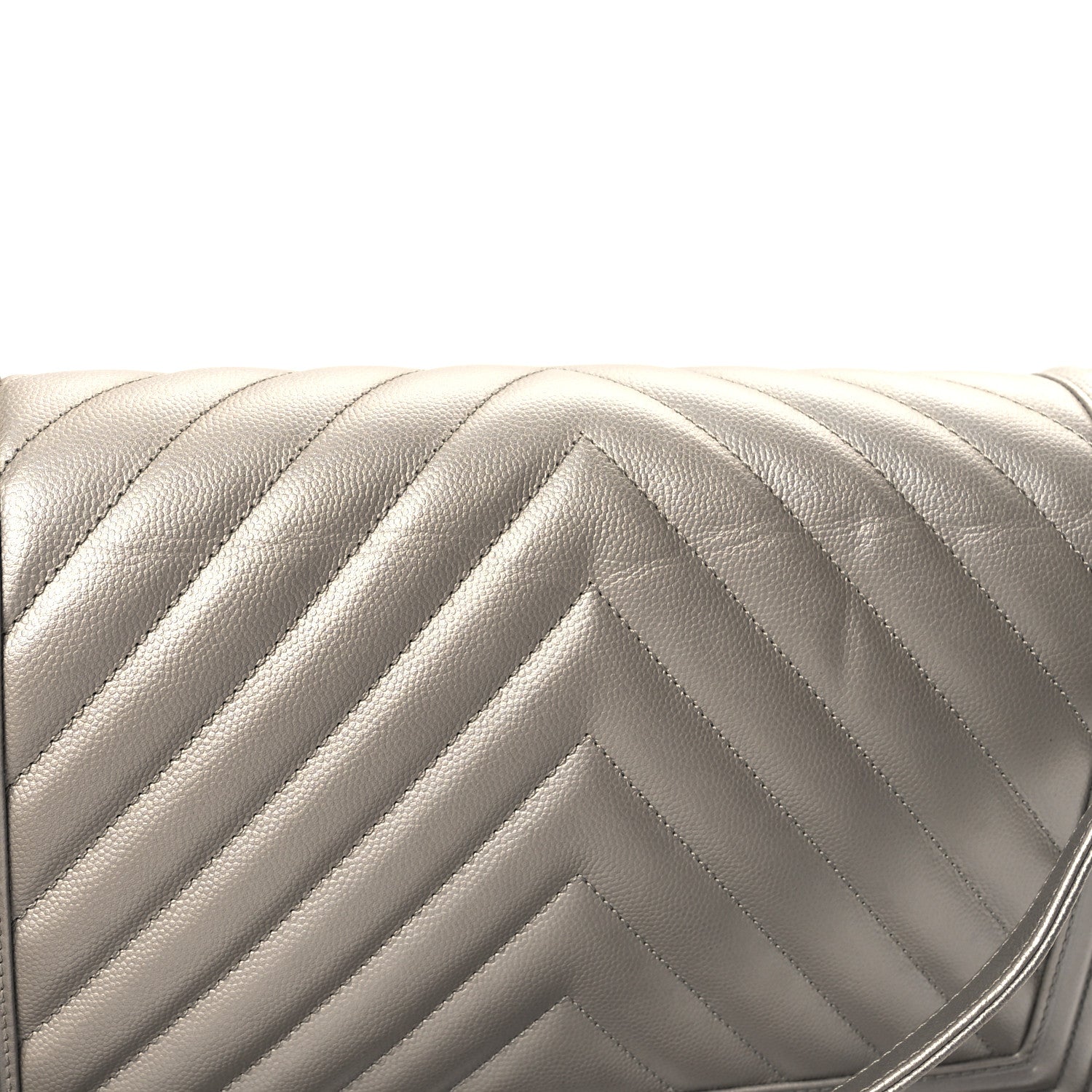 Chanel Metallic Caviar Chevron Quilted New Medium Boy Flap Silver 11 of 11