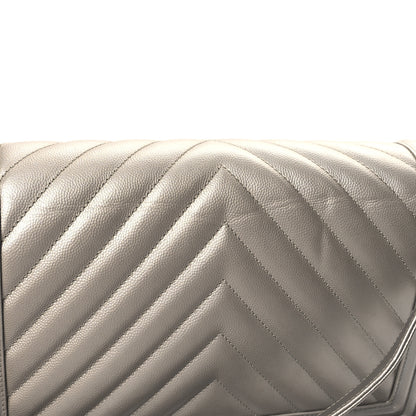 Chanel Metallic Caviar Chevron Quilted New Medium Boy Flap Silver 11 of 11
