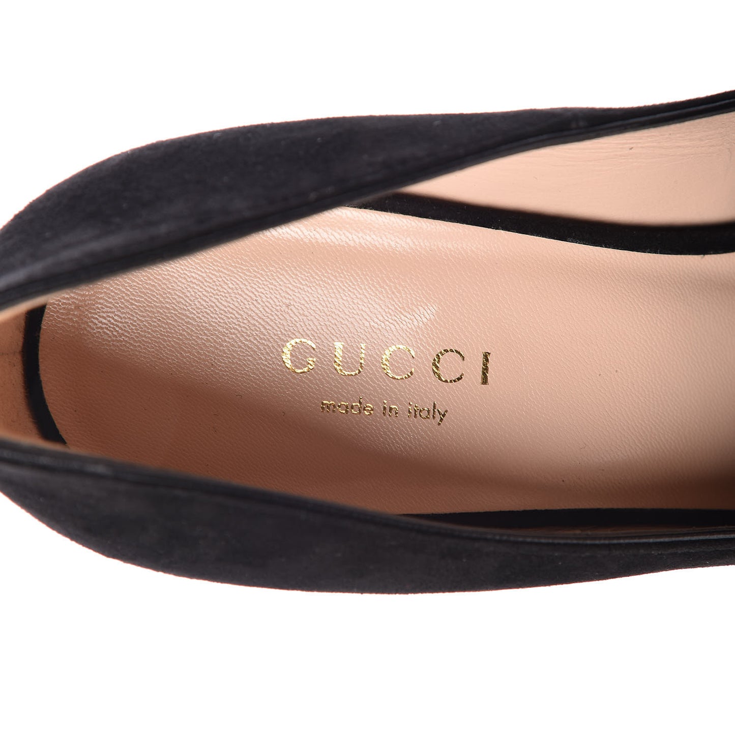 Kid Scamosciato Pearly GG Marmont Fringe 105mm Loafer Pumps 36.5 Black