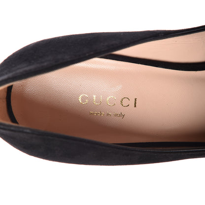 Gucci Kid Scamosciato Pearly GG Marmont Fringe 105mm Loafer Pumps 36.5 Black 7 of 9