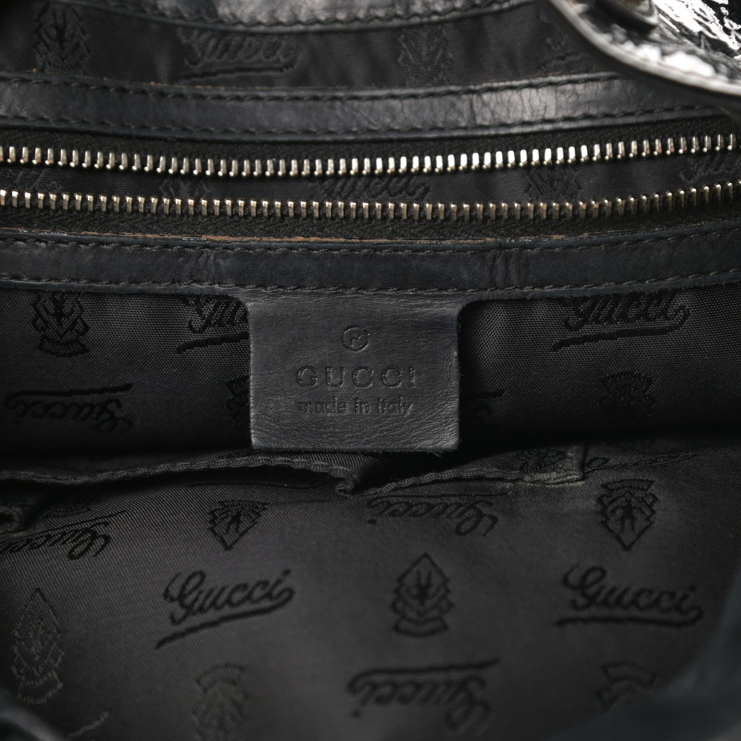 Gucci Patent Small Hysteria Tote Black 6 of 11