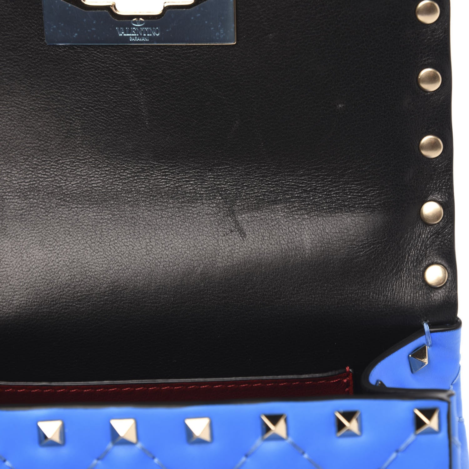 Valentino Garavani Calfskin Micro Rockstud Spike Shoulder Bag Blue Fluo 7 of 9