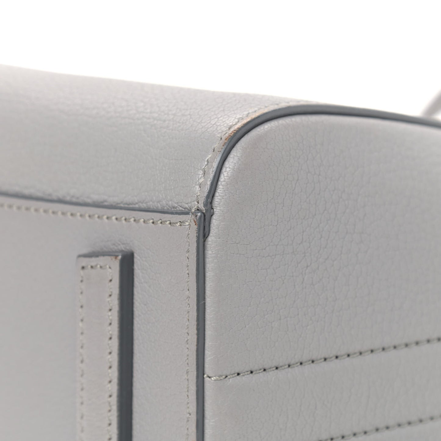 Sugar Goatskin Mini Antigona Pearl Grey
