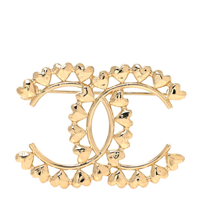 Chanel Metal CC Heart Brooch Gold 1 of 4