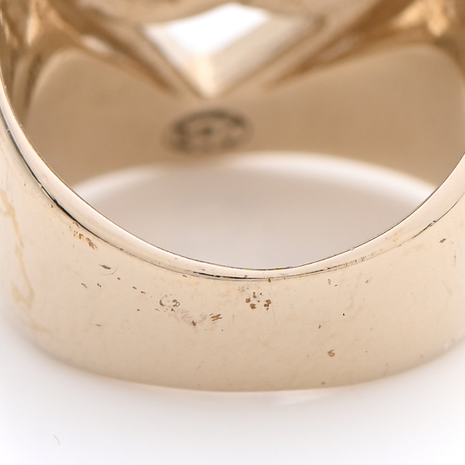 Chanel Metal CC Heart Ring 52 Gold 5 of 6