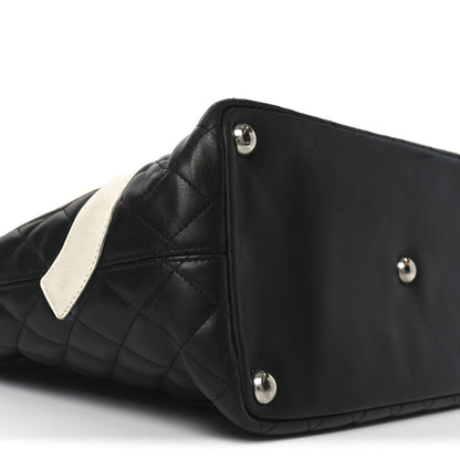 Chanel Calfskin Quilted Large Cambon Tote Black White 9 of 10