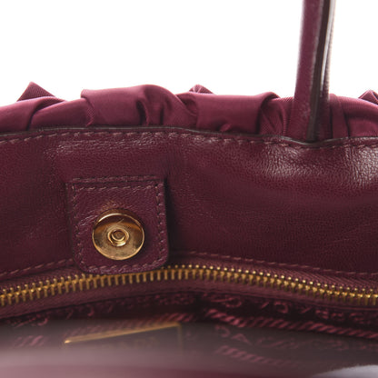 Prada Tessuto Nylon Origami Pleated Tote Barolo 12 of 12