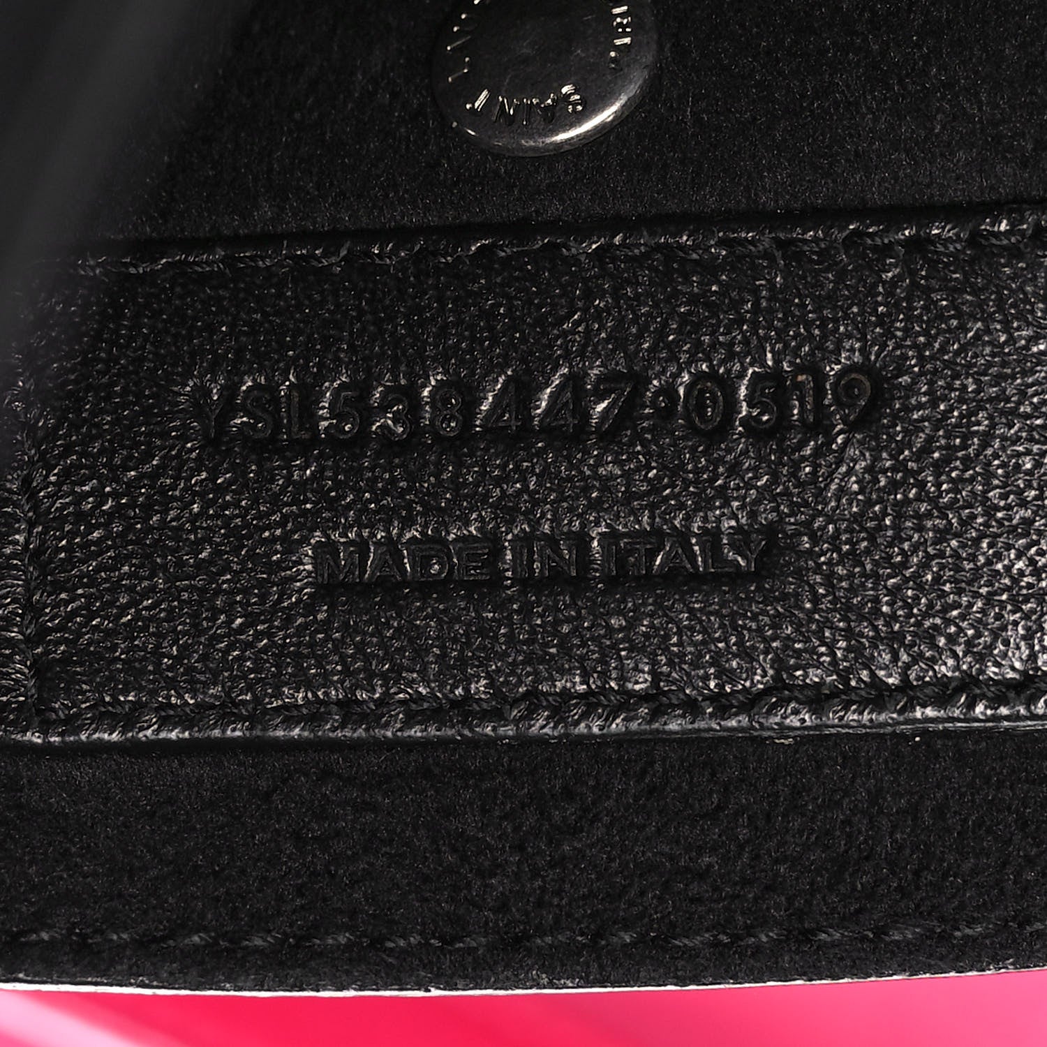 Saint Laurent Lambskin Star Printed Teddy Drawstring Bag Fuchsia 9 of 16