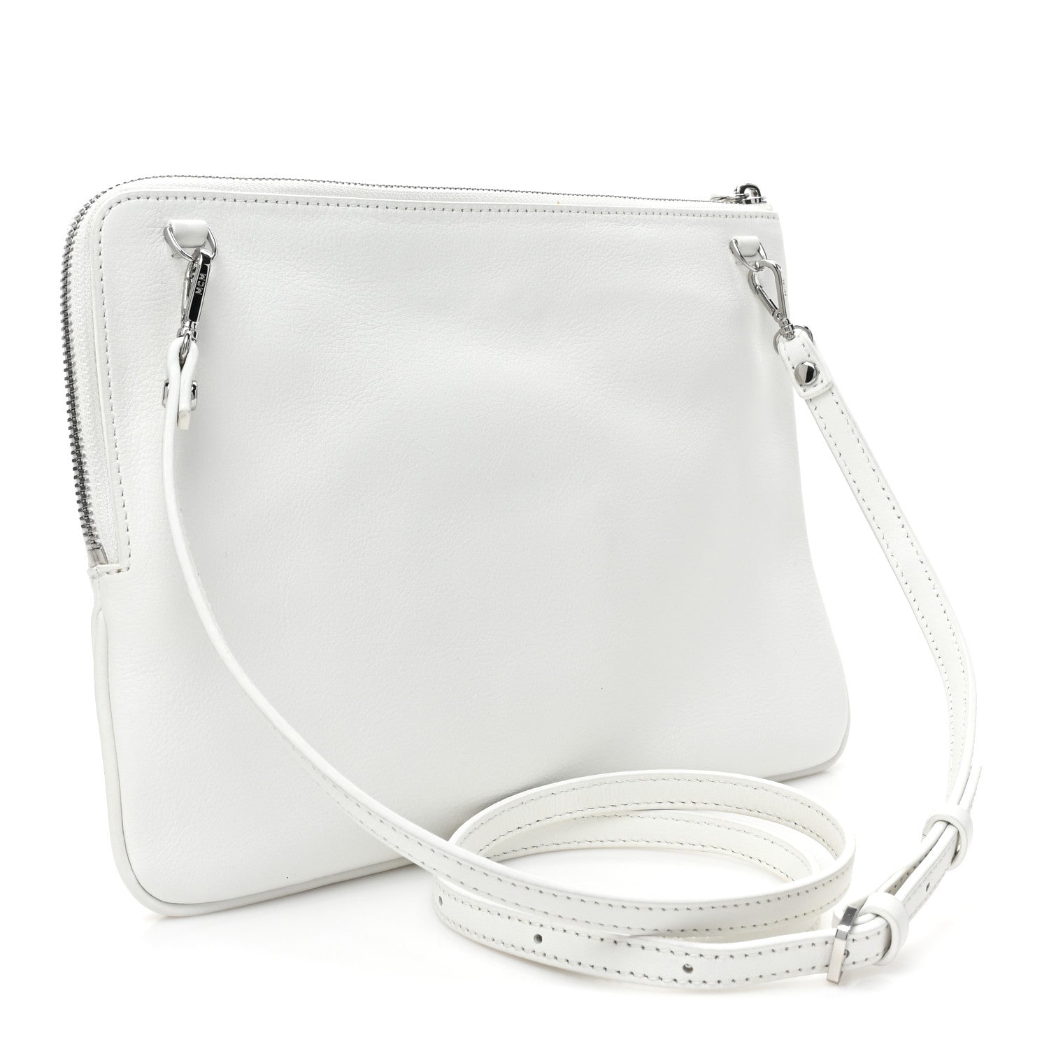 MCM Nappa Studded Medium Skyoptic Roboter Pouch White Multicolor 4 of 9